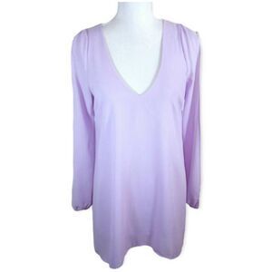 TOBI LAVENDER V-NECK SPLIT SLEEVE MINI DRESS SZ.M EUC.
